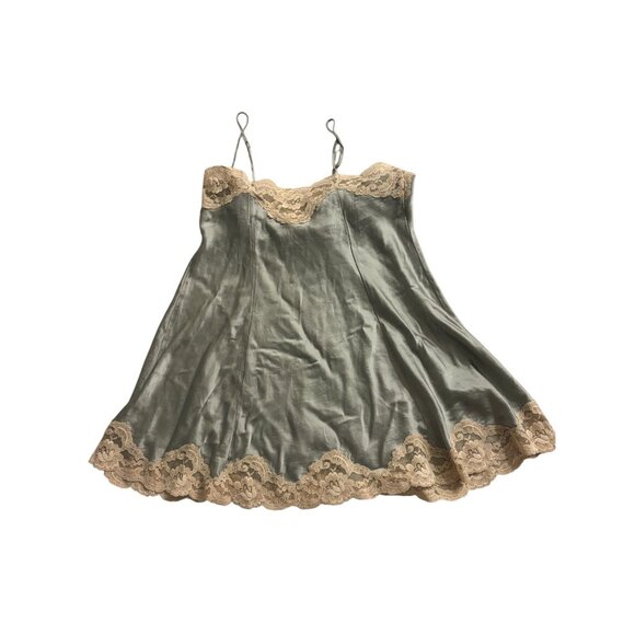 Vintage Victorian Secret Satin & Lace Chemise Nightgown Slip Dress w Spaghetti S - Picture 12 of 16